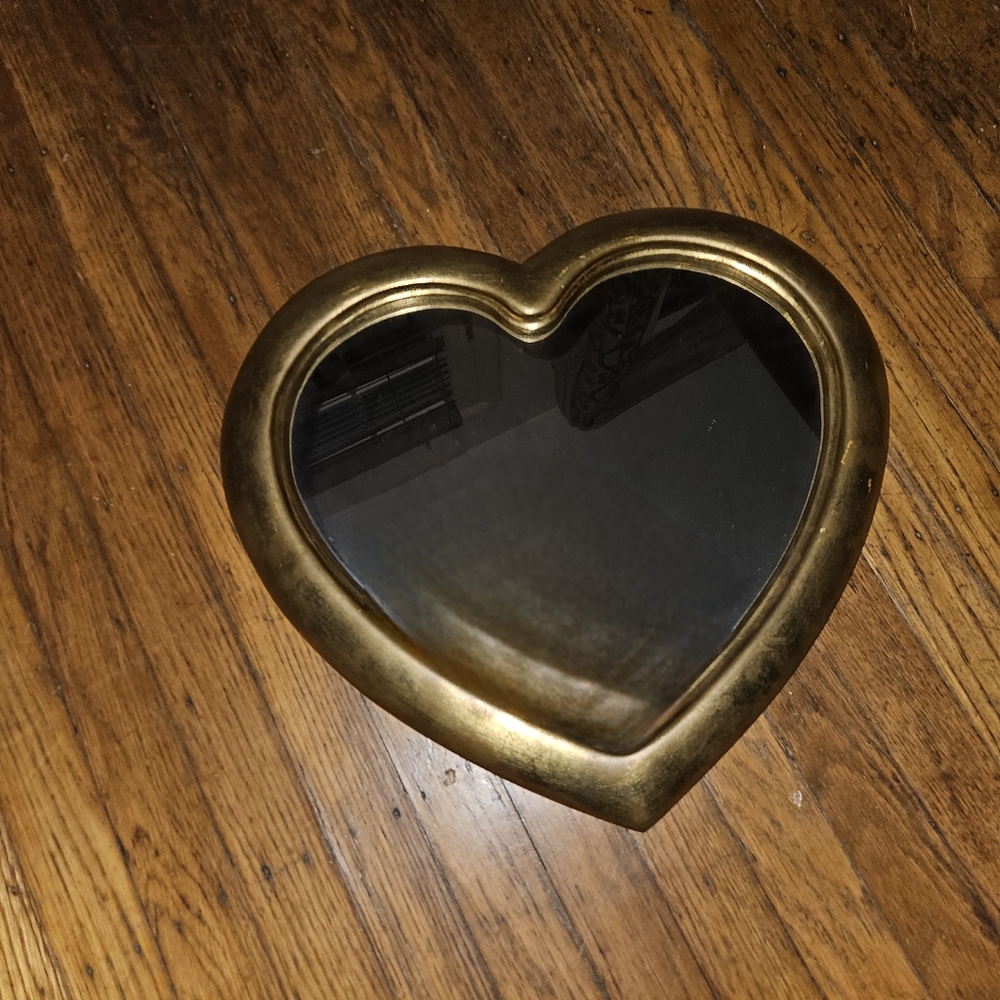 Vintage heart mirror gold leaf Florentine